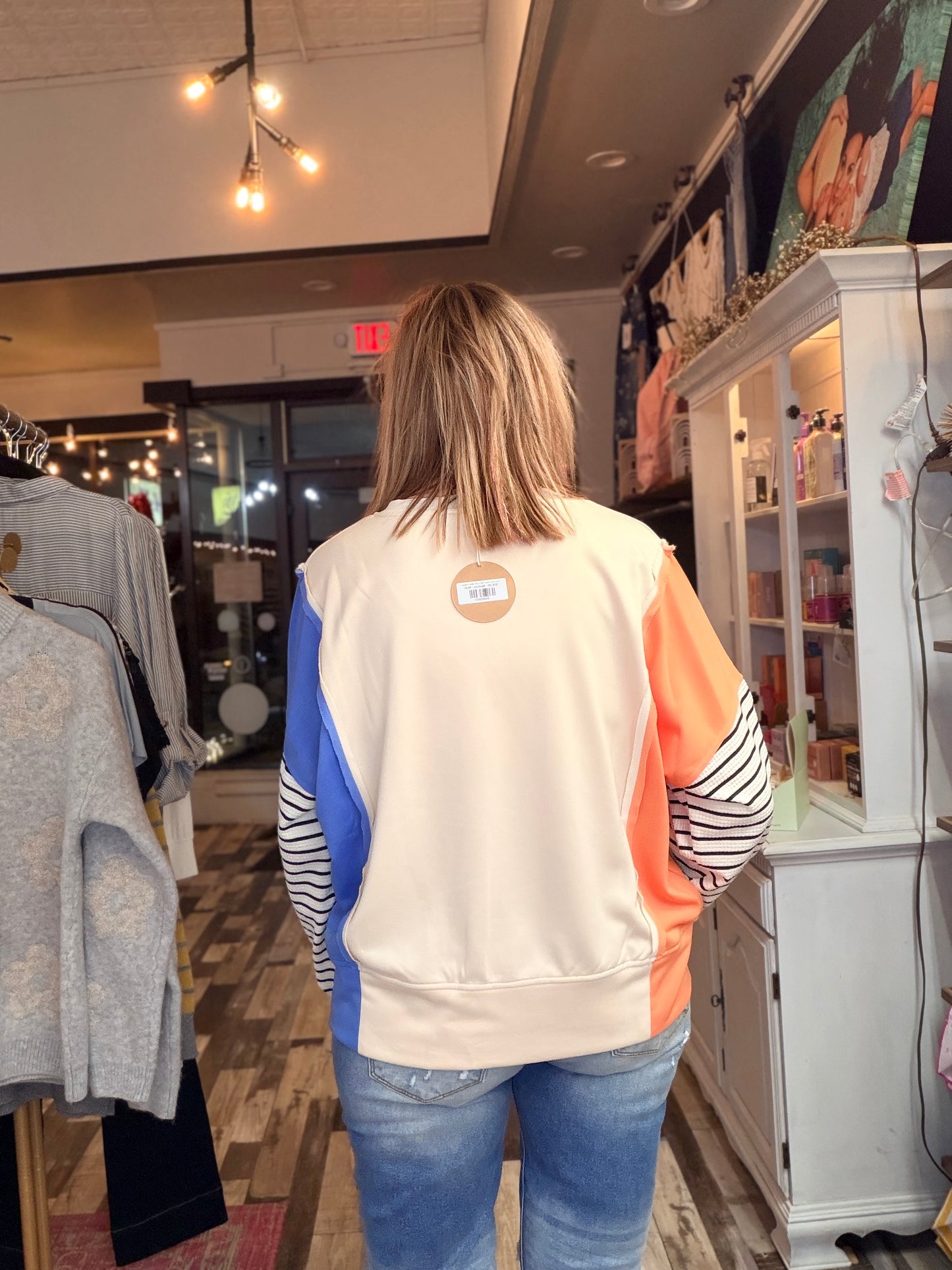 The Lizzie French Terry Color Block Pullover