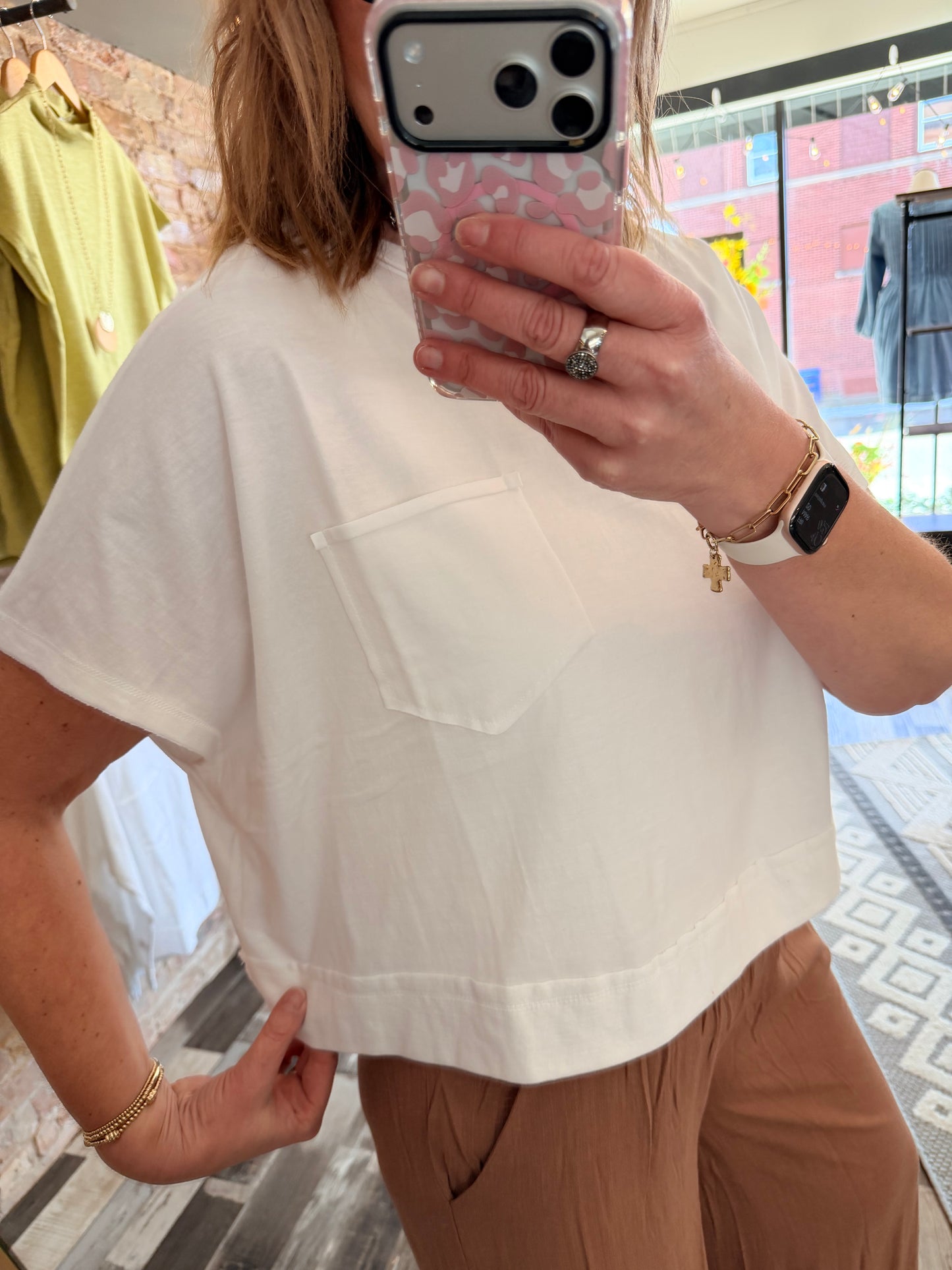 Exposed Seam Boxy Top - White