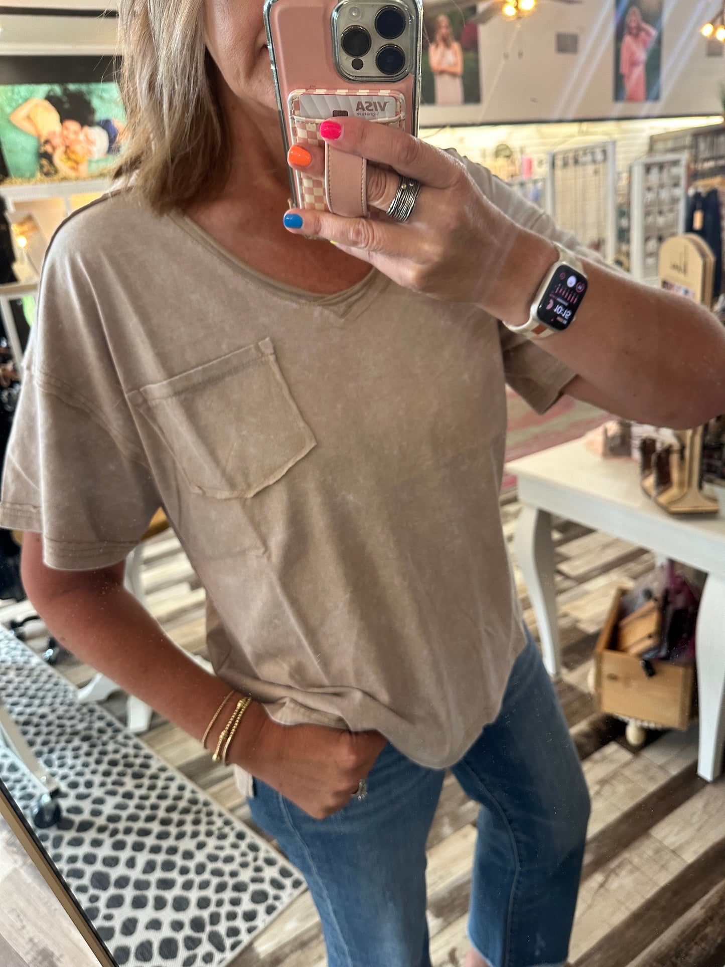 Long Weekend Mineral Wash V-Neck Tee