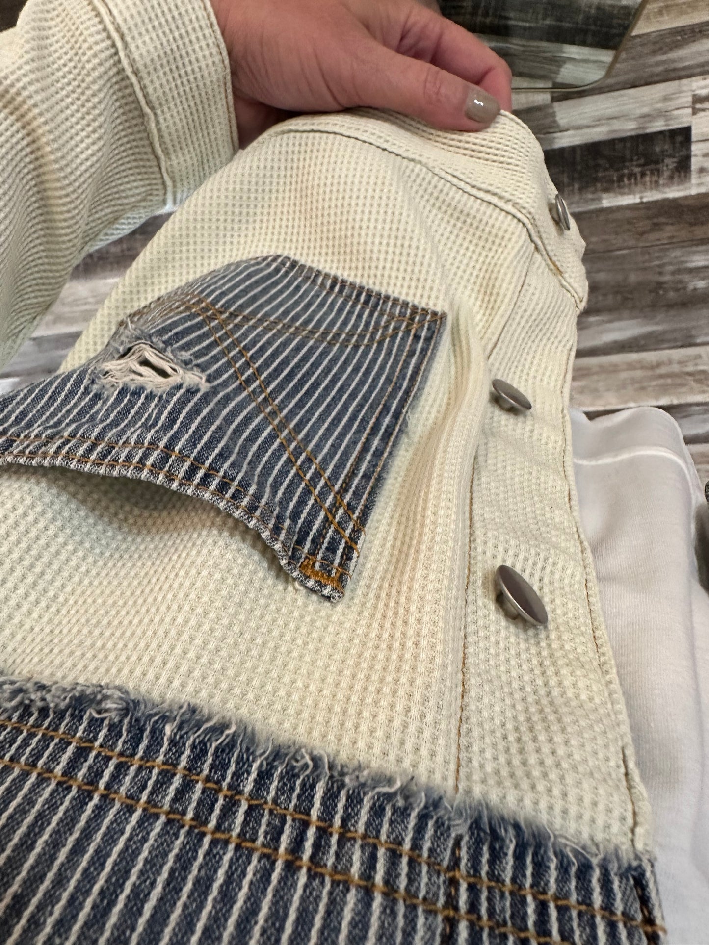 The Rachel Oversized Contrast Pinstripe Button Down Shacket