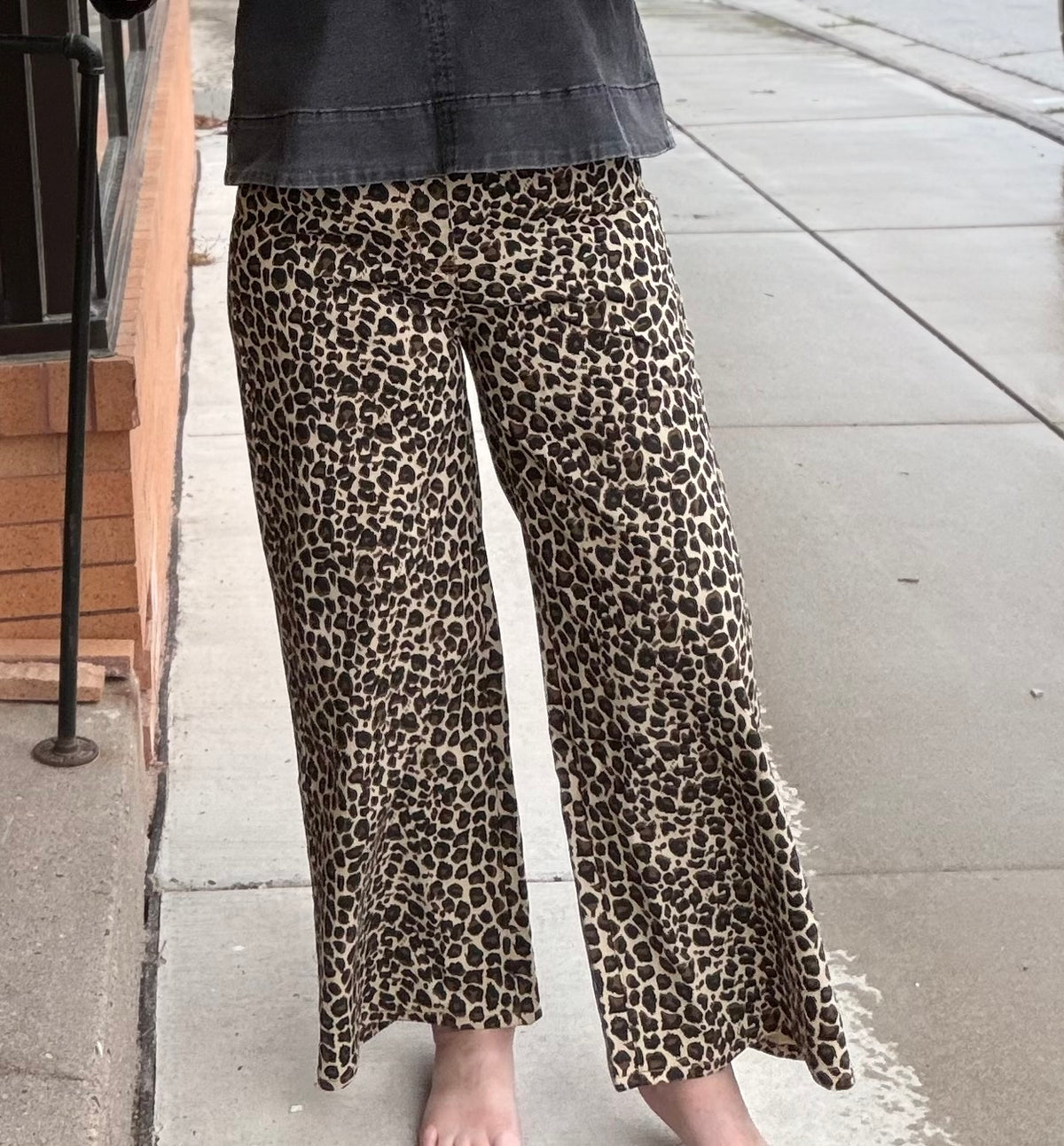 Sweet Escape Leopard Wide Leg Denim