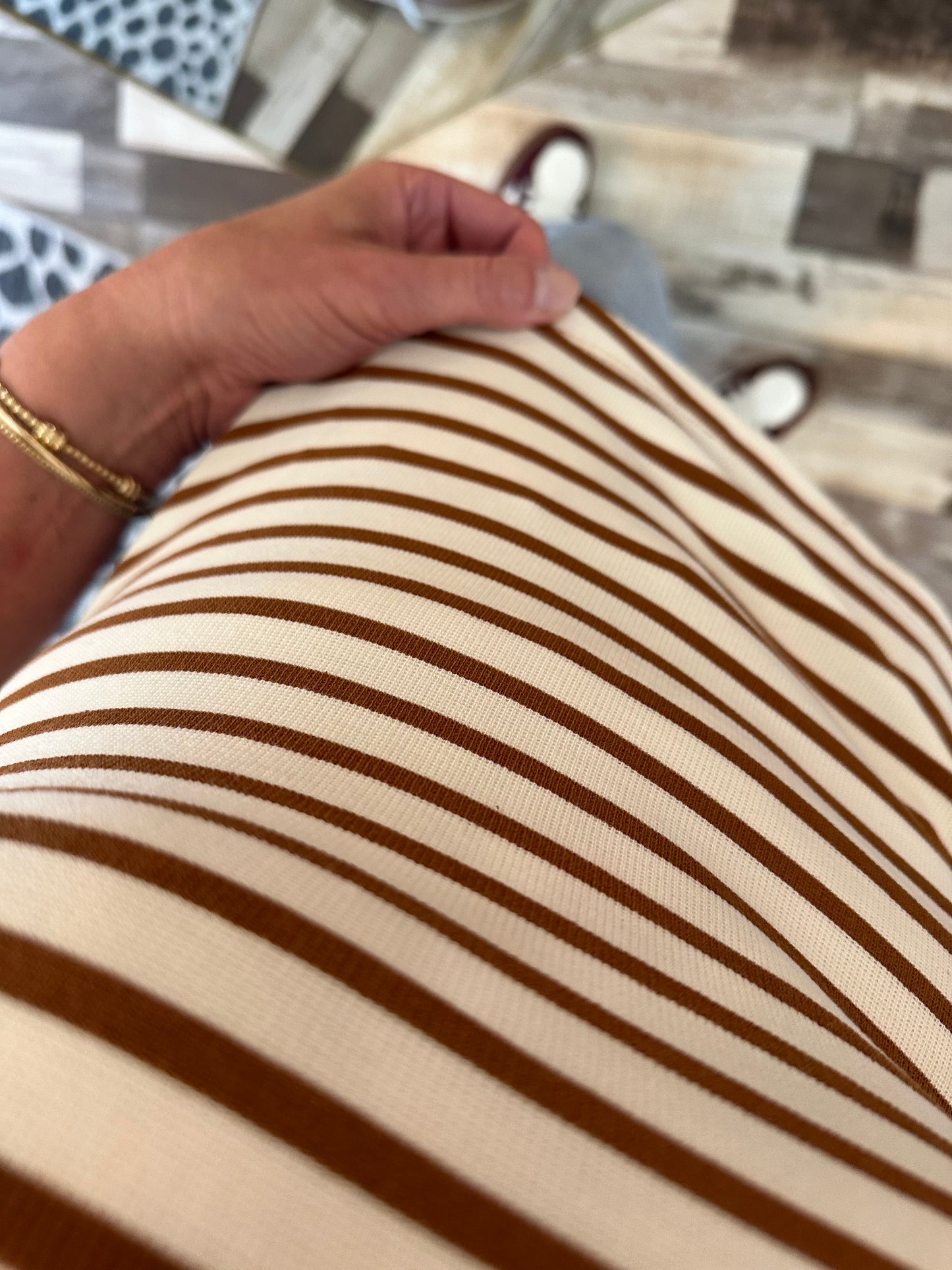 Striped Sleeveless Henley Knit Top