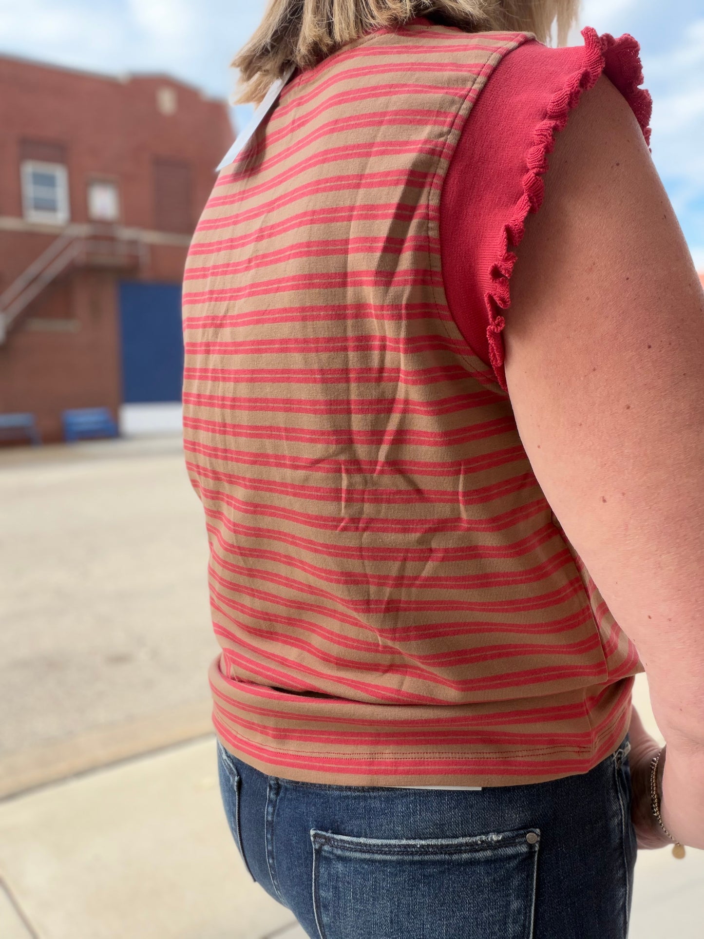 The Jada Ruffled Knit Banded Top