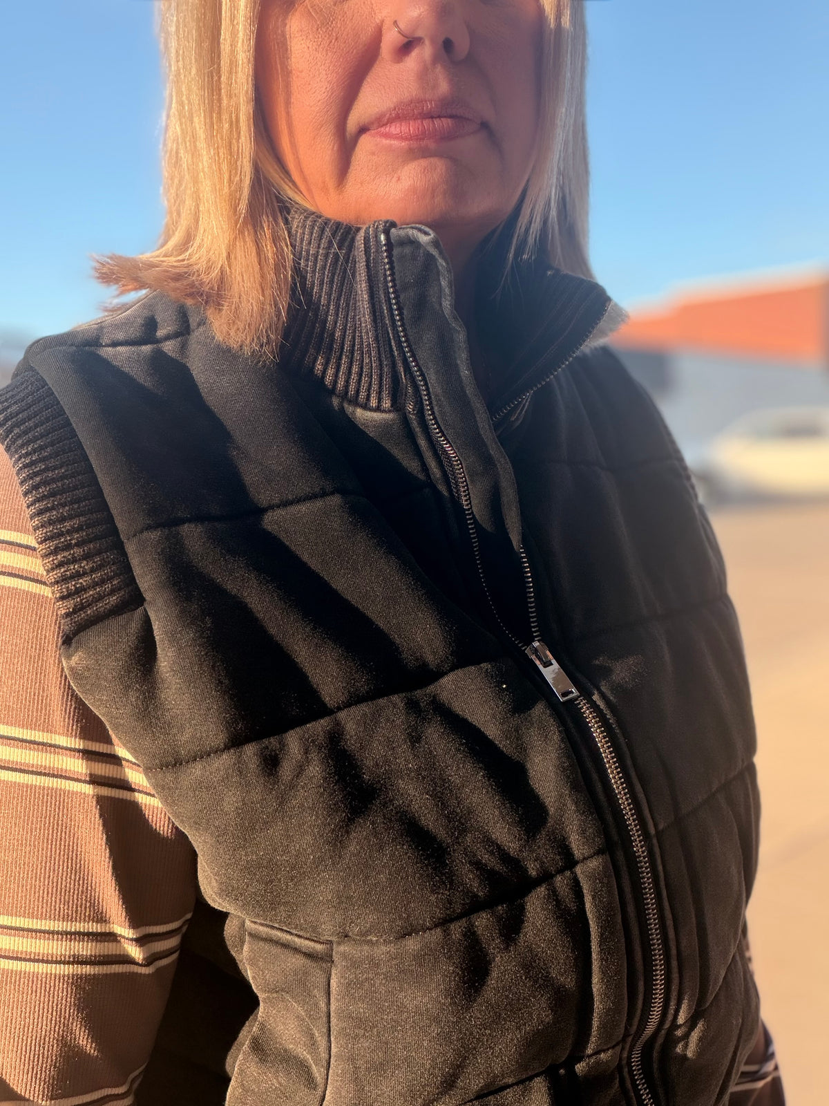The Emery Mineral Wash Quilted Vest