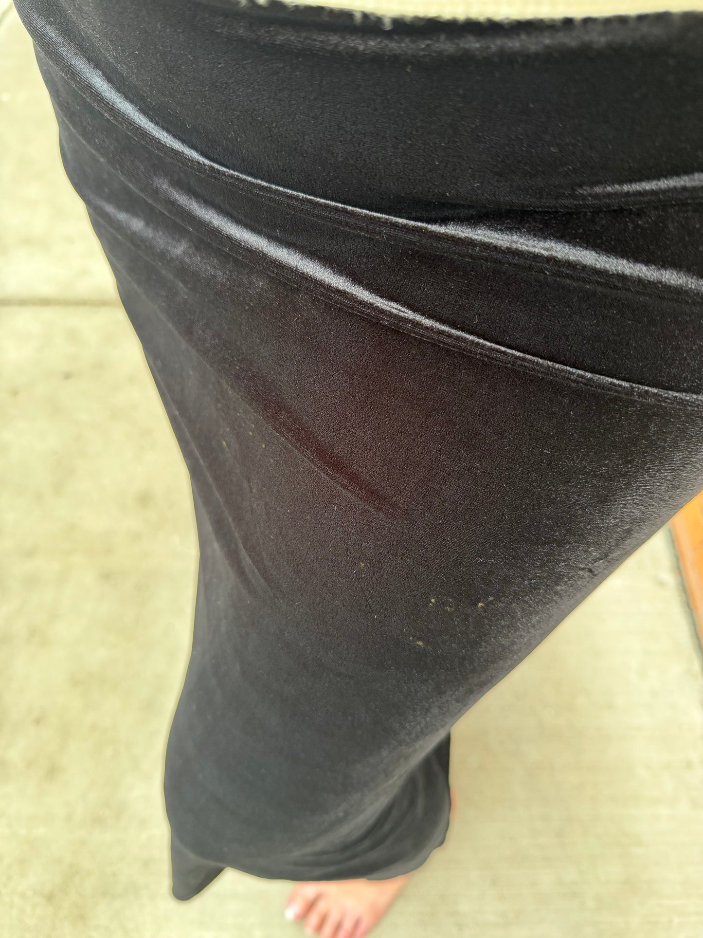 The Kinley Pull On Velvet Maxi Skirt