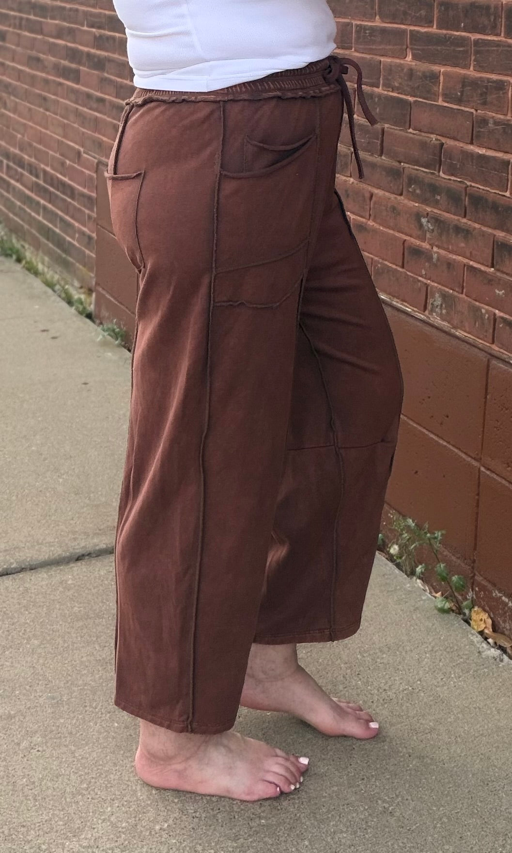 Sweet Escape Mineral Wash Barrel Pants