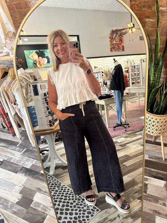 Work With Me Corded Wide Leg Pants