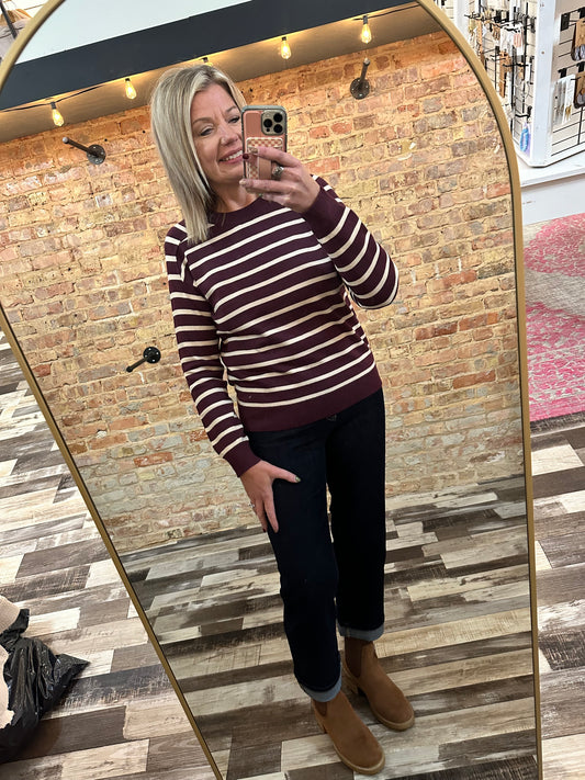 The Sydney Striped Crew Neck Sweater