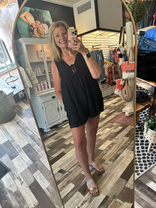 The Gwen Pleated Mineral Wash Romper