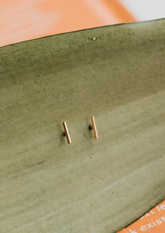 Tiny Bar Studs | 14kt Gold Fill