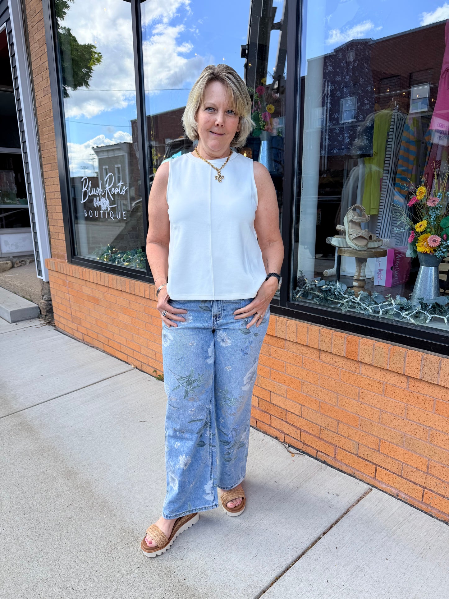 The Addi Buttery Soft Brushed Modal Round Neck Sleeveless Swing Top