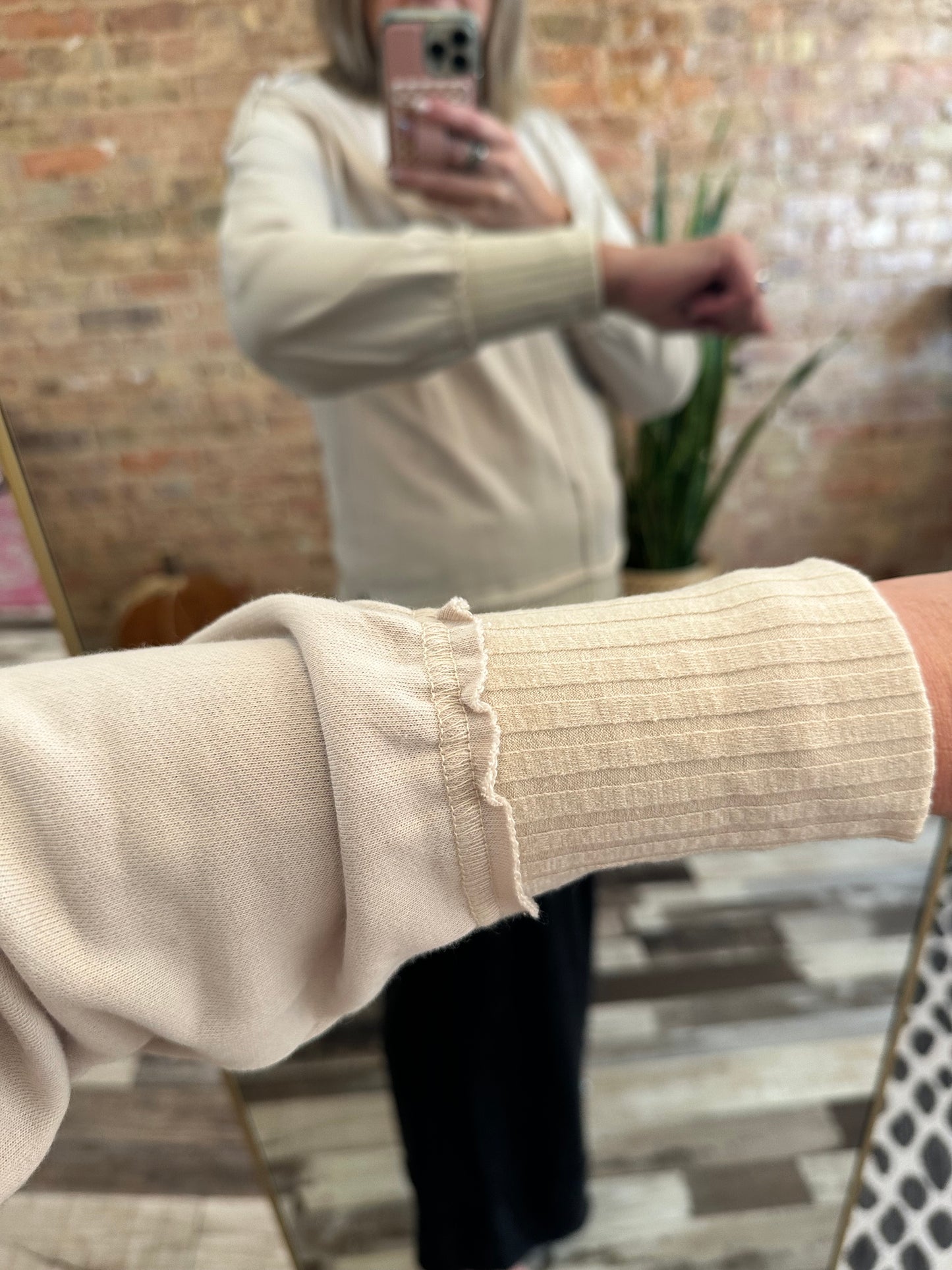 The Tori Rib Contrasted French Terry Top