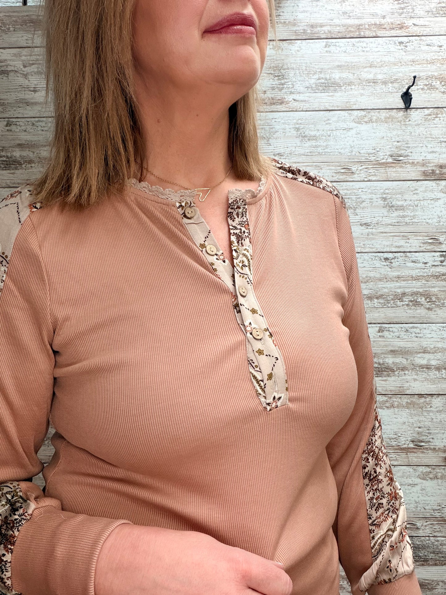 The Mara Printed Sleeve Henley