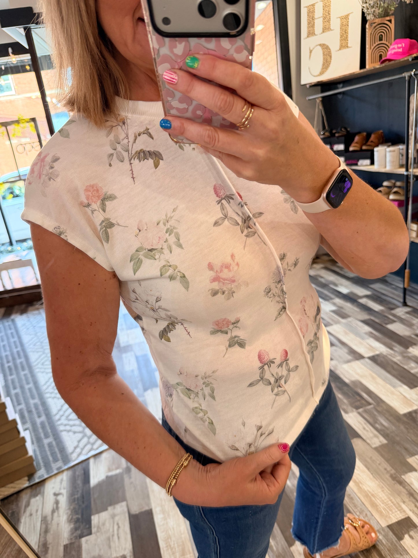 Floral For Days Textured Top