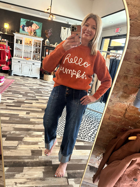 Hello Pumpkin Graphic Sweater
