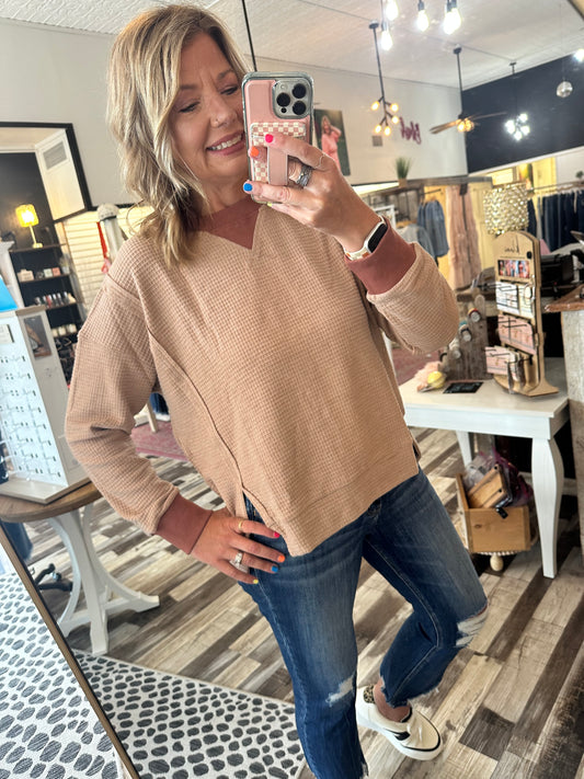 The Way To Go Brush Thermal Crew Neck Oversized Pullover