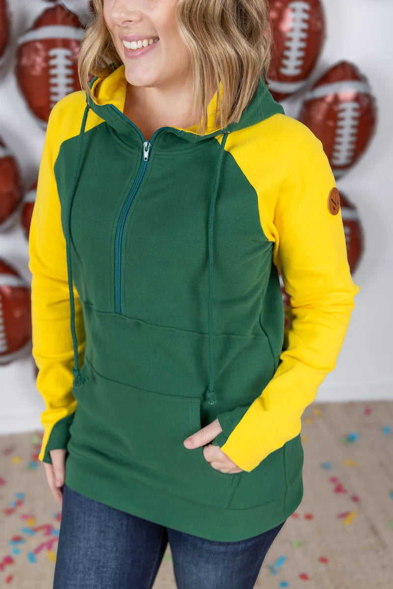 Game Day Green Bay Half Zip Hoodie