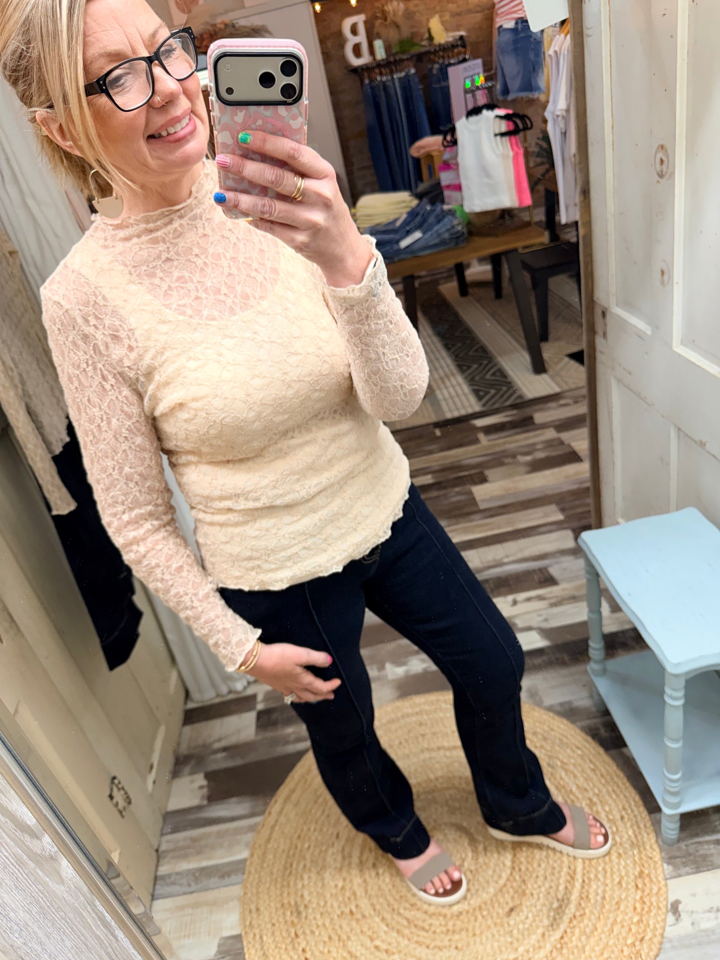 The Jolie Lace Thumbhole Top