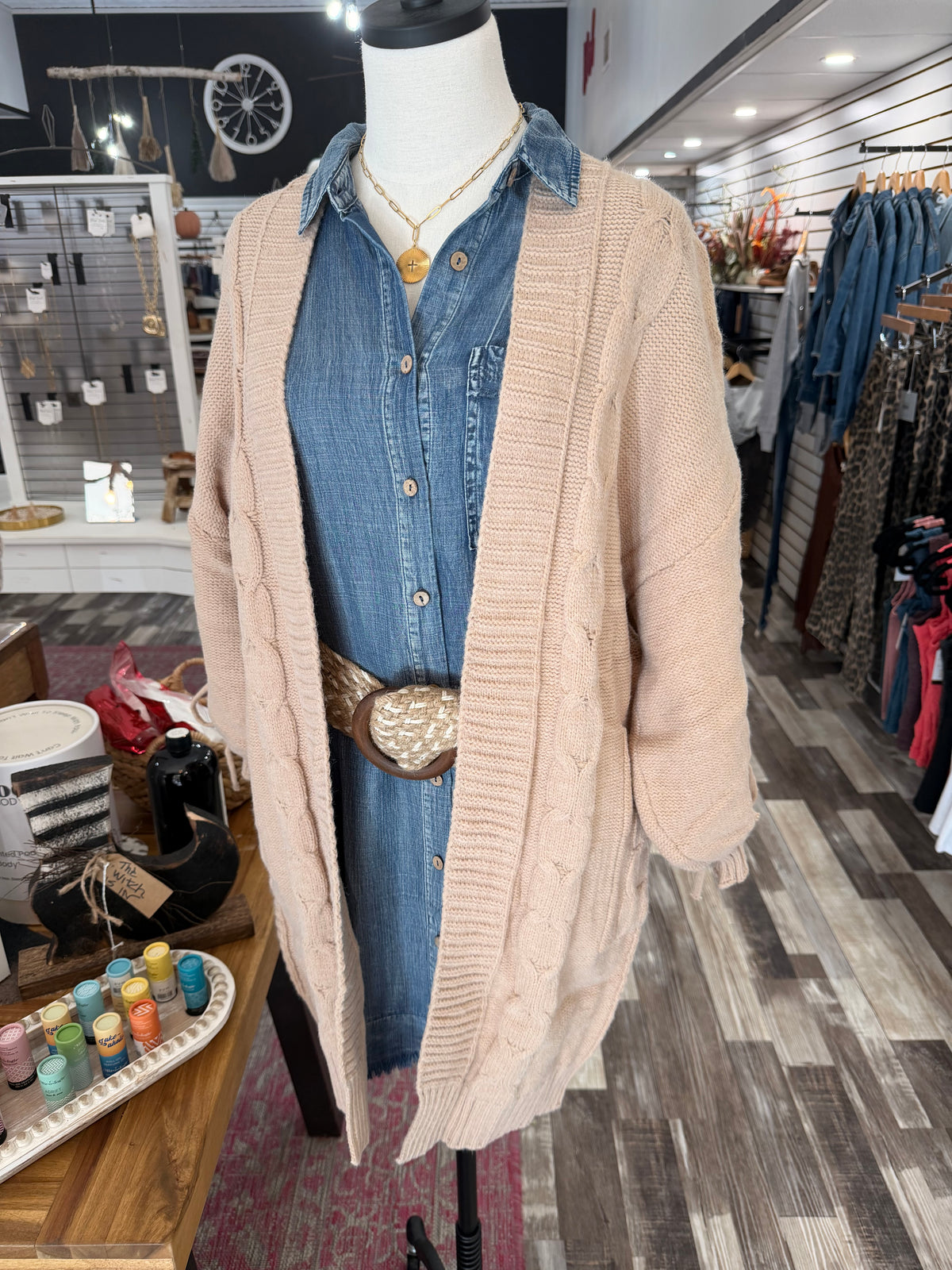 Get Cozy Cable Knit Oversized Cardigan w/ Adjustable Sleeves