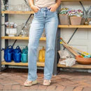 Judy Blue  Mid Rise Light Wash Dad Jeans