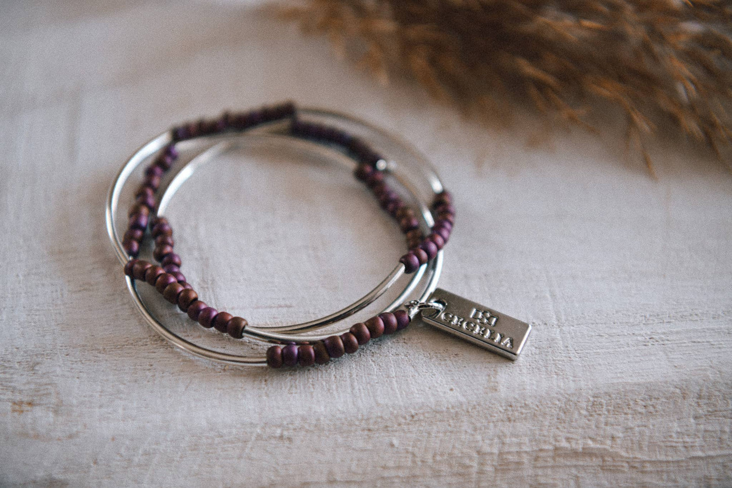 Gold or Silver Beaded Triple Wrap Bracelet