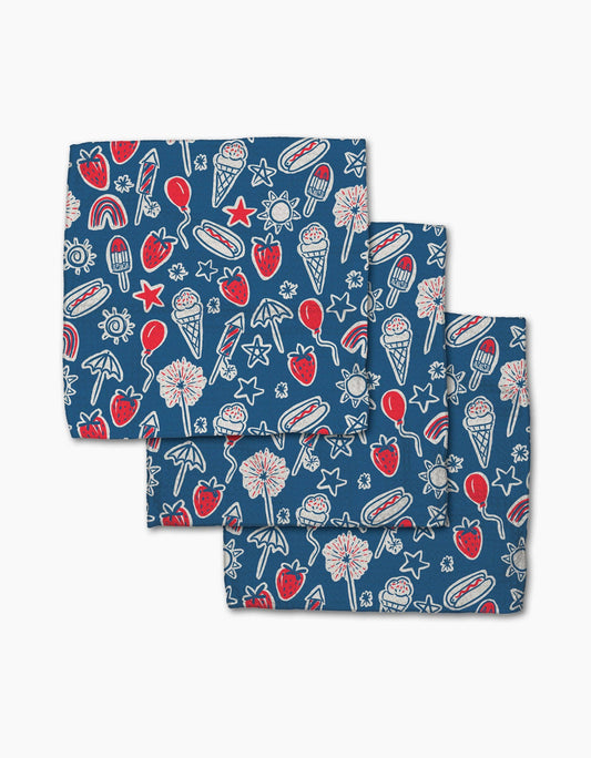 Summer Fun in Blue Dishcloth Set