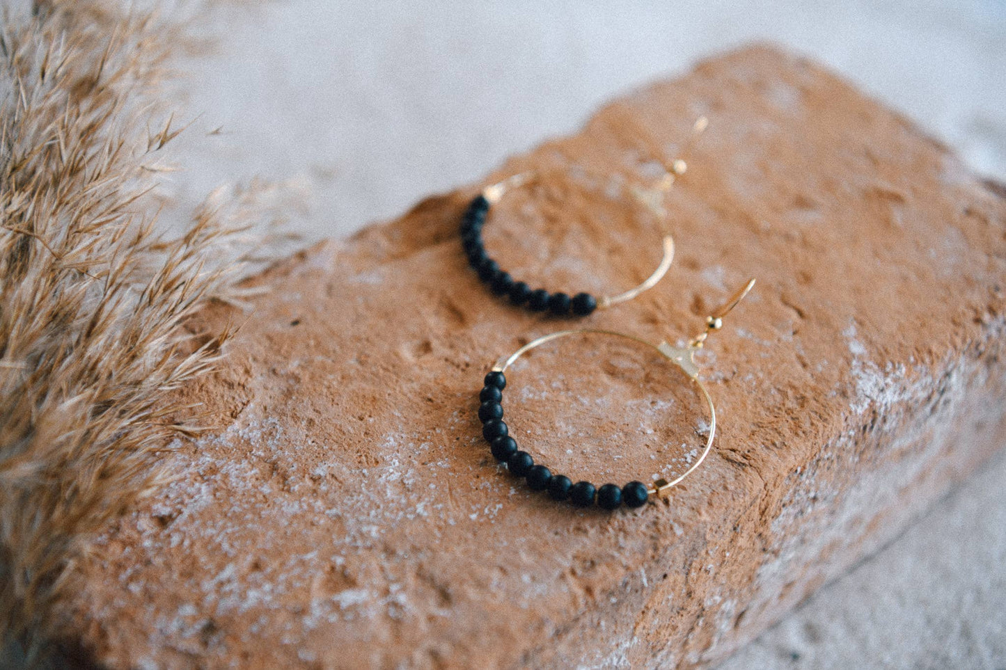 Gemstone and Gold Plated Hoop Earrings