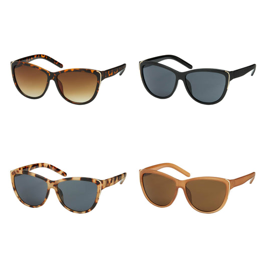 1259 Rose- Cat Eye Gold Accents Sunglasses