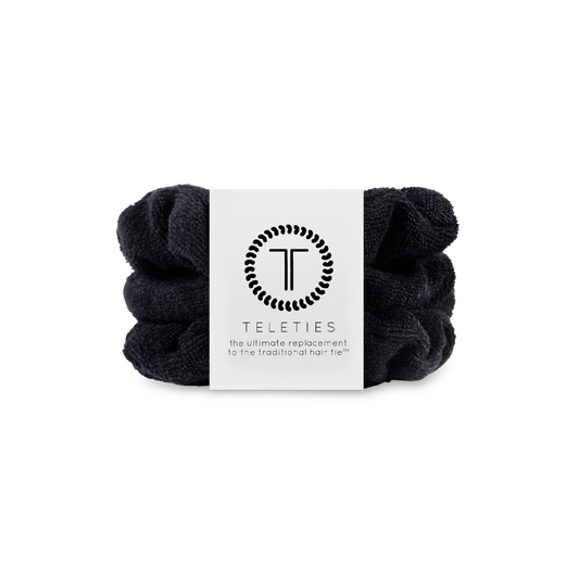 Terry Cloth Hair Scrunchie | Small | Jet Black