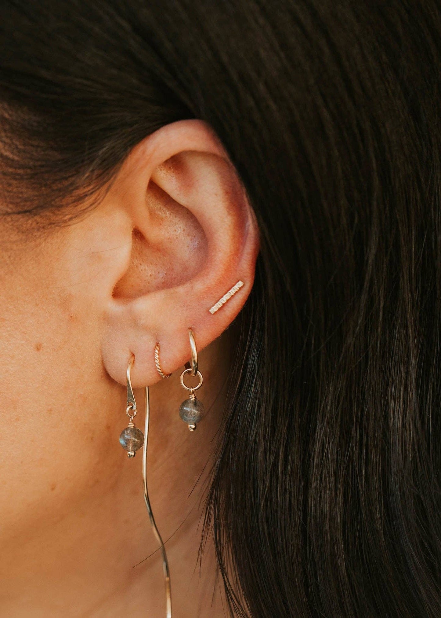 Barre Ear Climbers | 14kt Gold Fill + Sterling Silver