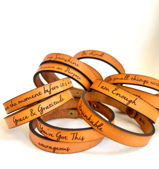 Encouragement Thin Leather Bracelets
