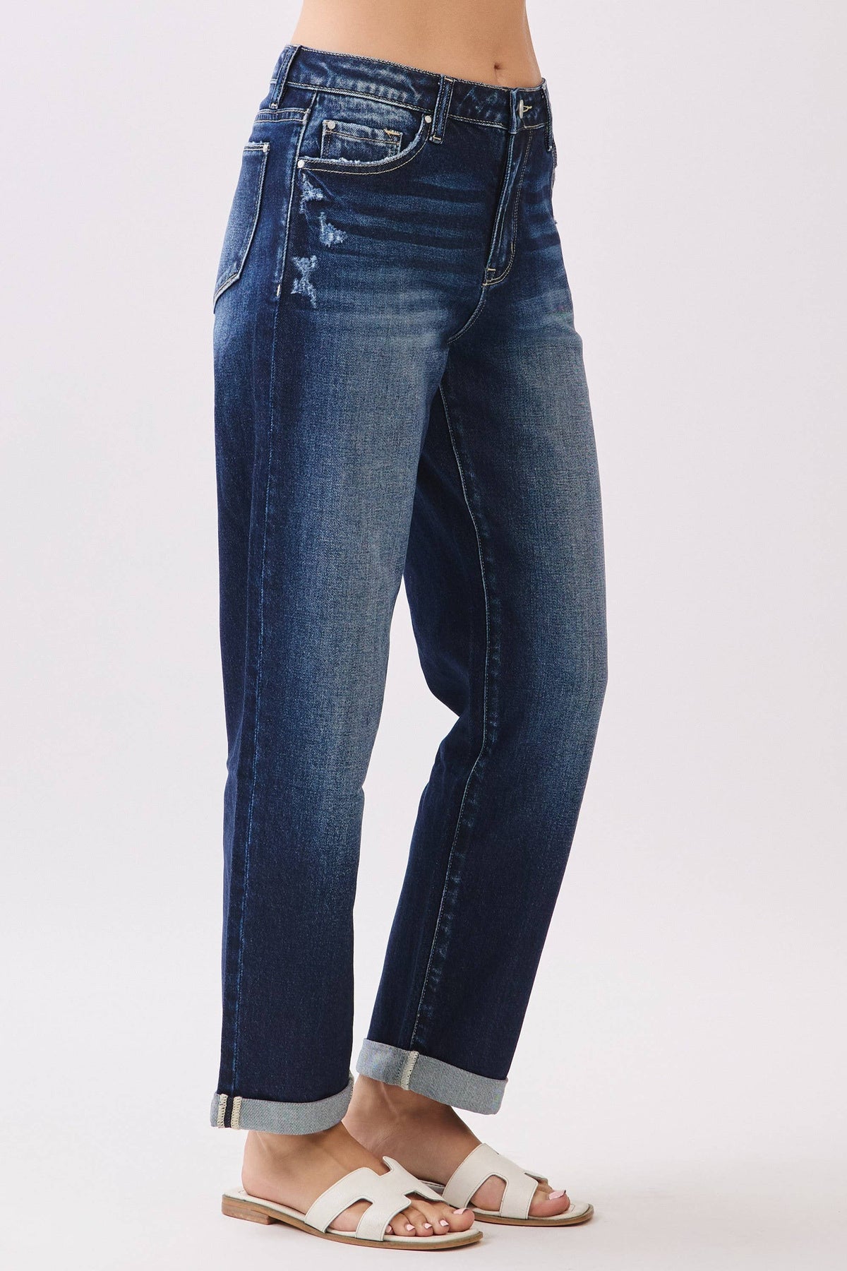 Petra High Rise Comfort Baggy Straight Leg w/Cuffed Hem