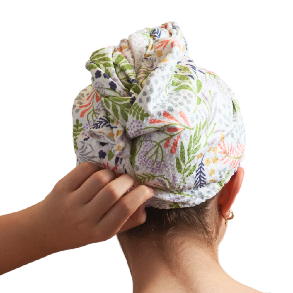 Hair Towel Wrap - Floral in Lilac