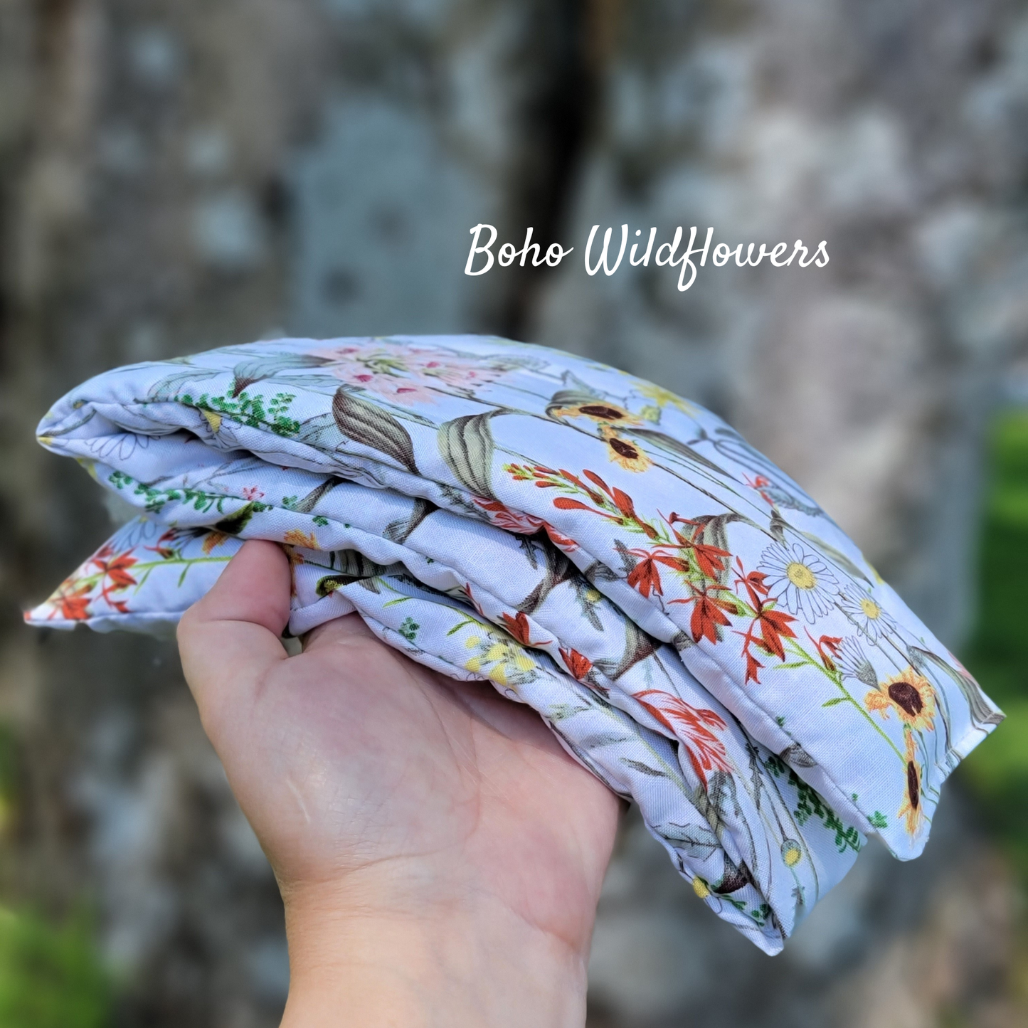 Aromatherapy Hot/Cold Weighted Neck Wraps - Patterns: Rice/Flaxseed Mix / Lavender & Peppermint / Floral Stripes