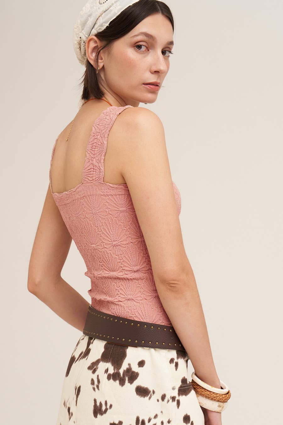 NikiBiki Lace Textured Square Top