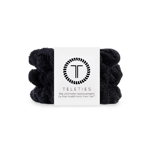 Terry Cloth Hair Scrunchie | Large | Jet Black