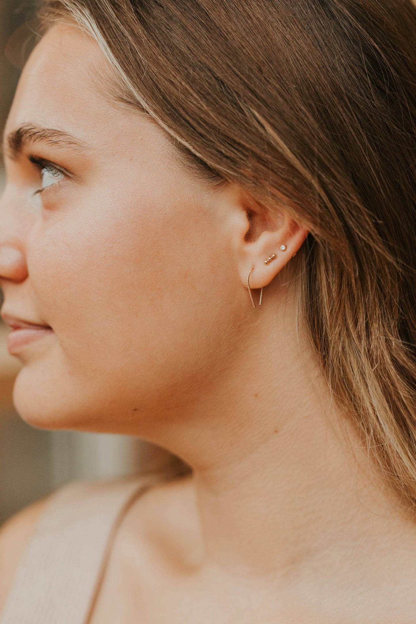 Twisted Tiny Horseshoe Earrings | 14kt Gold Fill