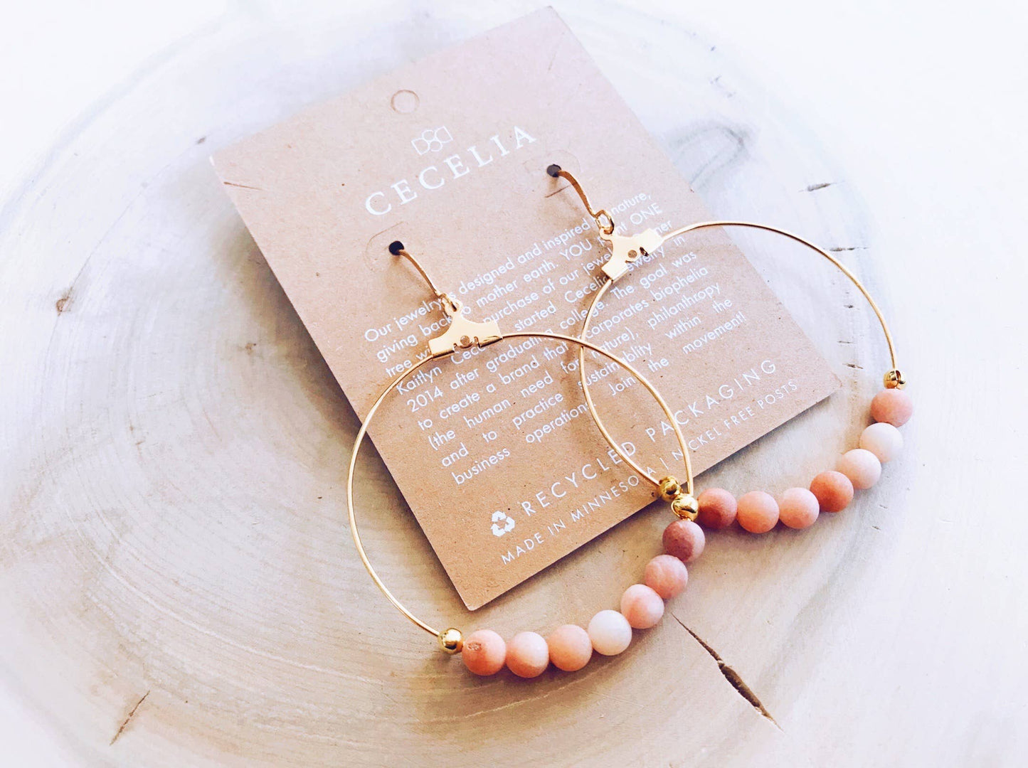 Gemstone and Gold Plated Hoop Earrings