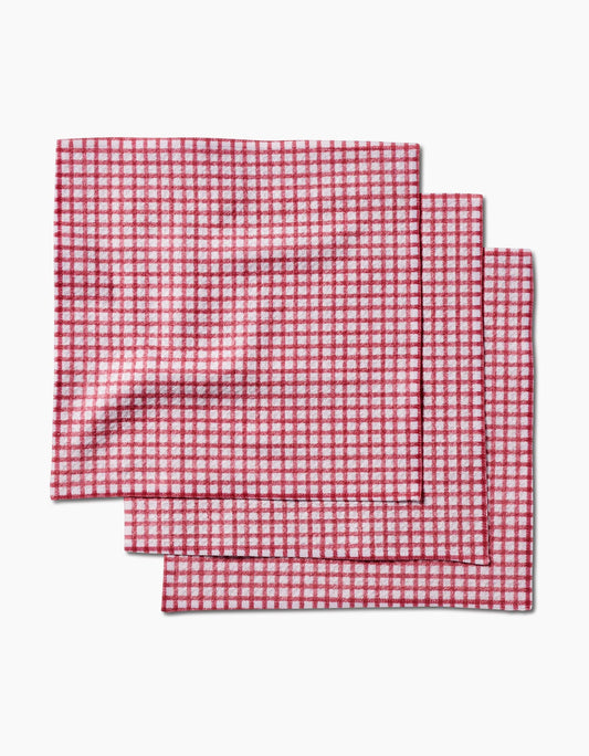 Fireside Plaid Red Dishcloth Set