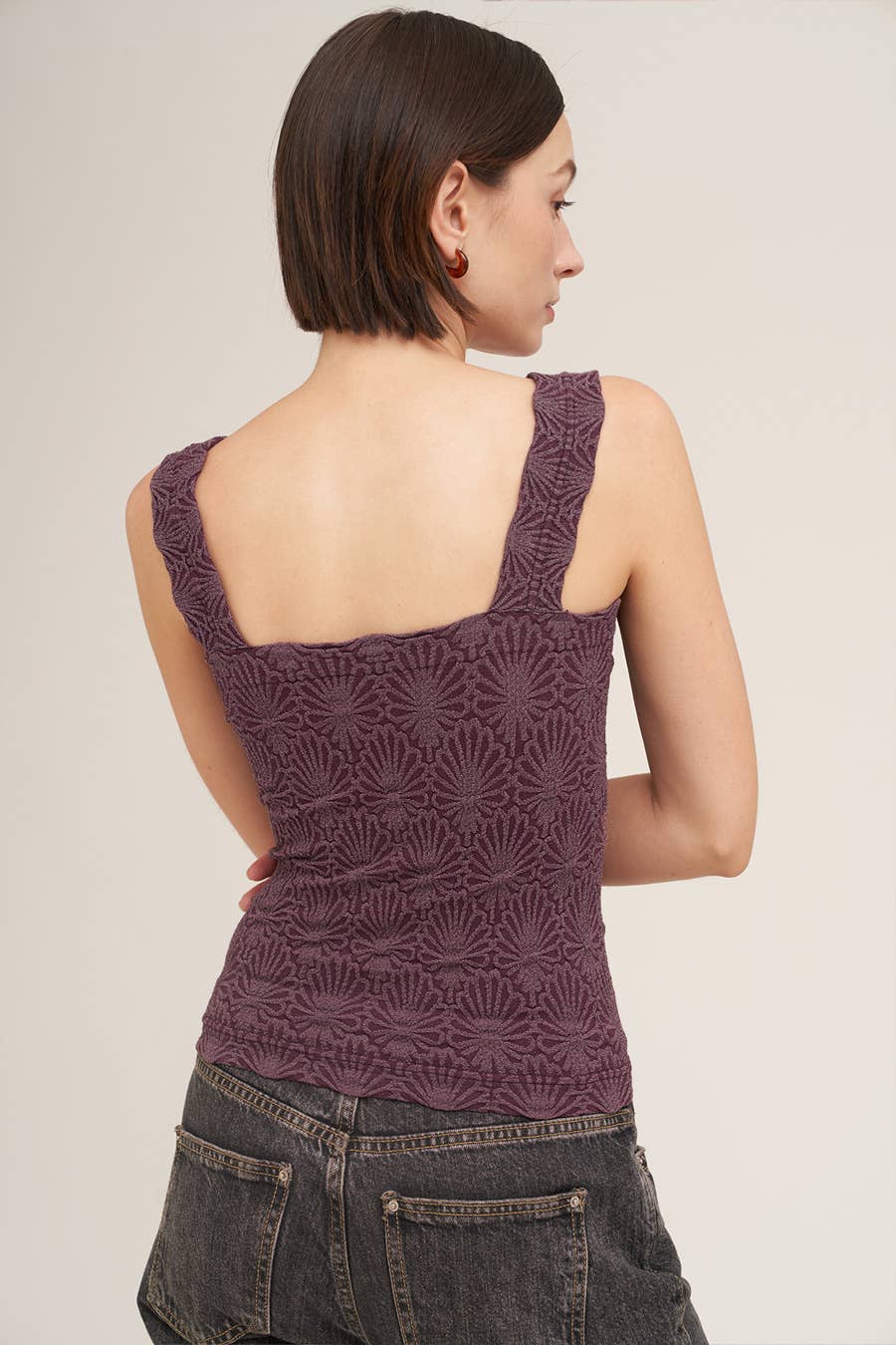 NikiBiki Lace Textured Square Top