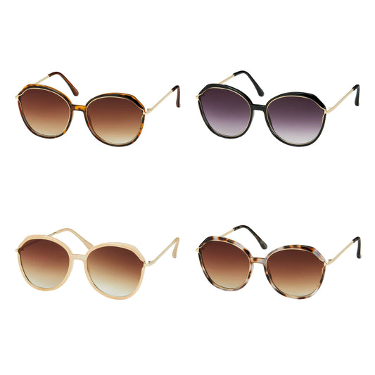 1306 NEW Jade - Round Metal Inlay Women's Sunglasses