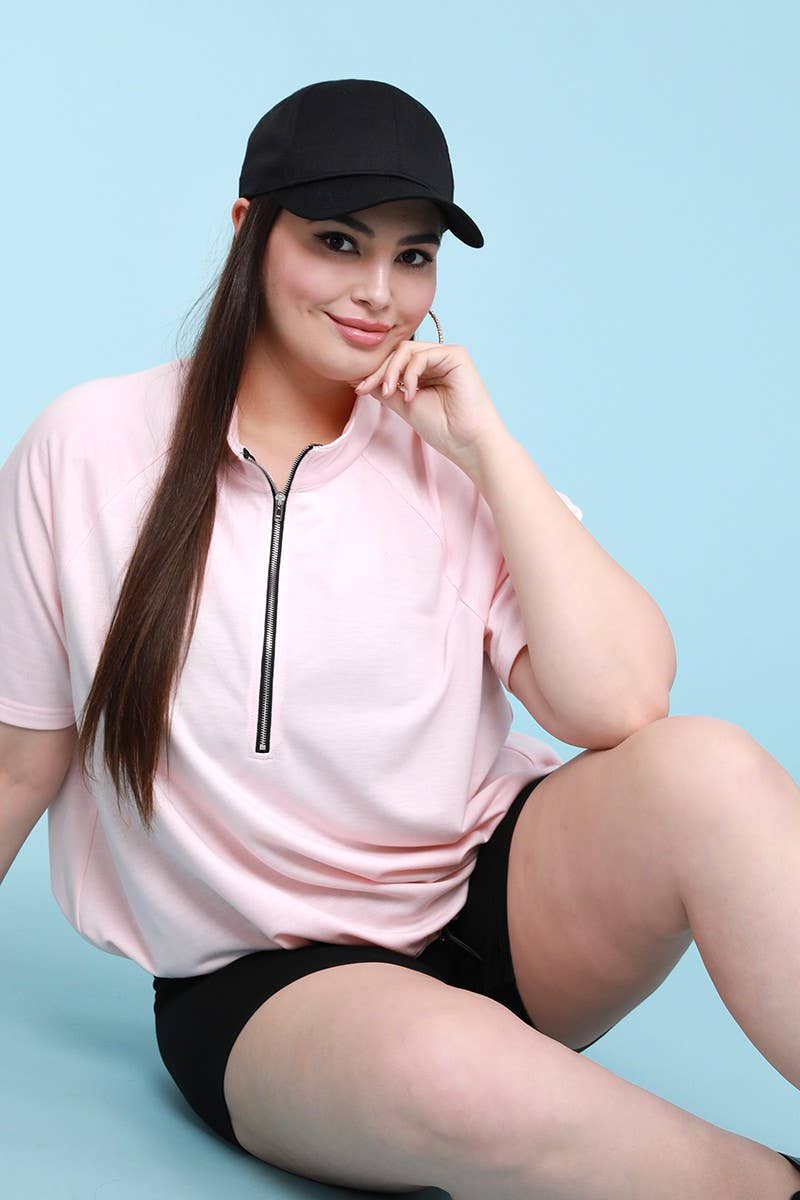 Pullover Sweatshirt with Zip Front