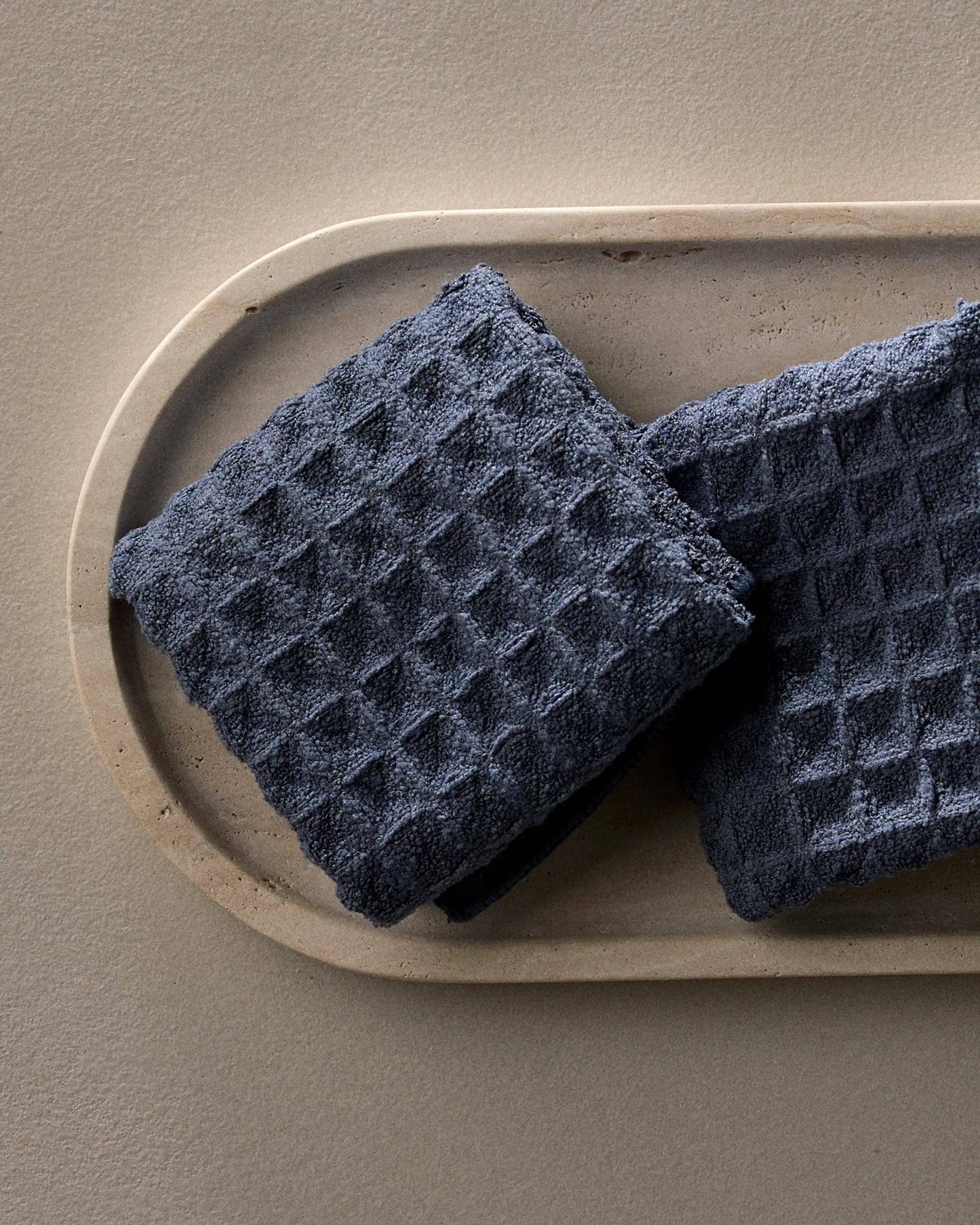 Midnight Blue Waffle Washcloth Set