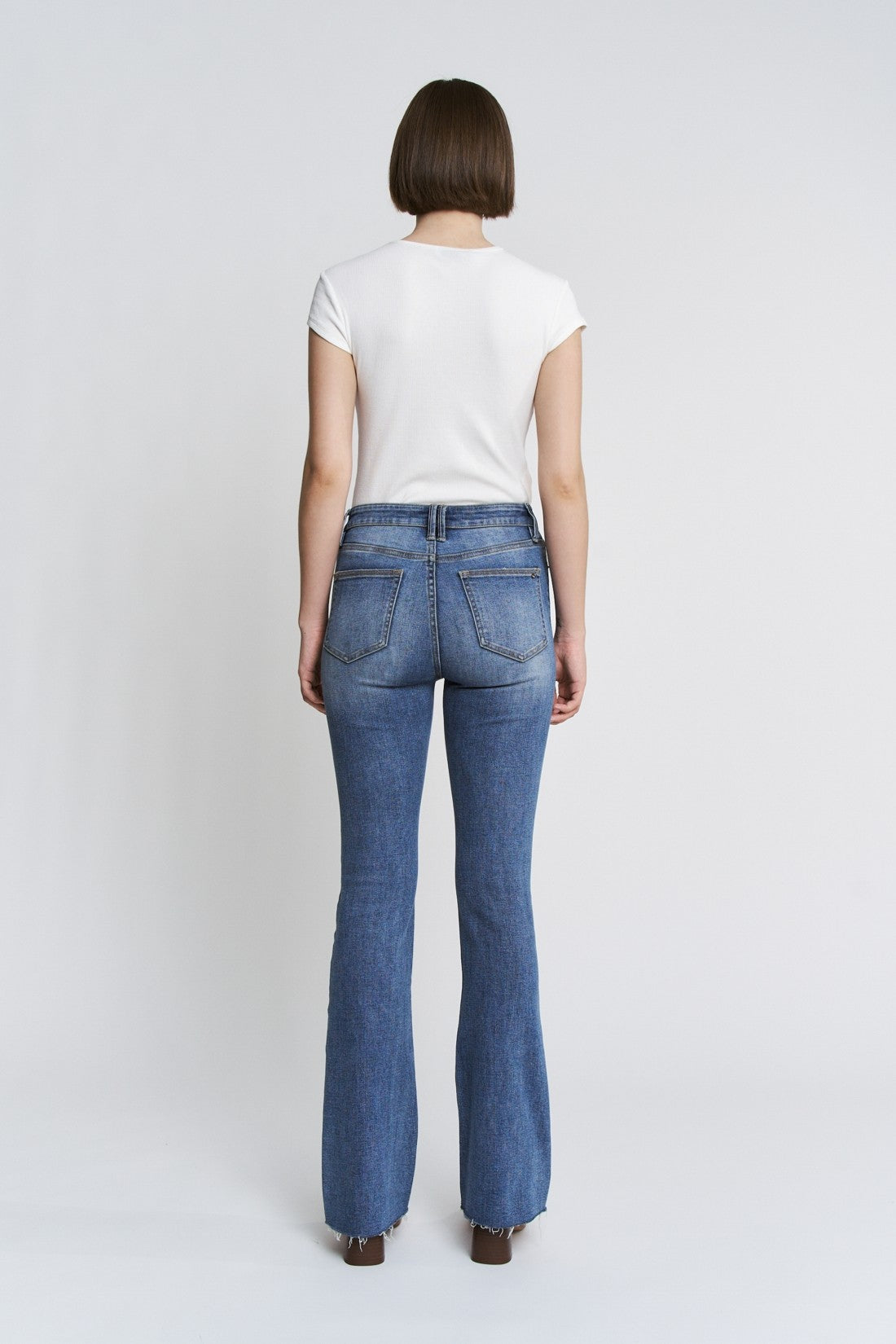 Mica High Rise Bootcut w/Raw Hem Jeans