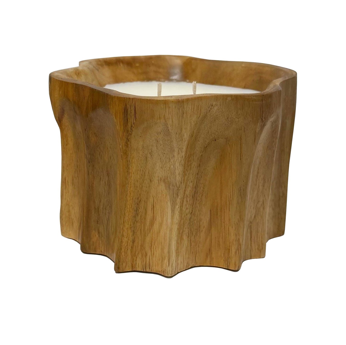 Petite Teak Organic Bowl Candle