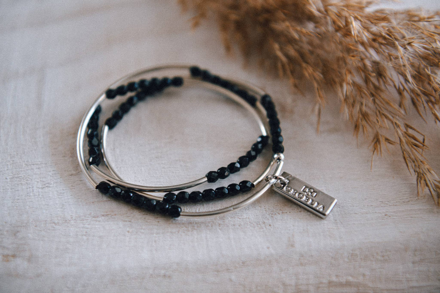 Gold or Silver Beaded Triple Wrap Bracelet