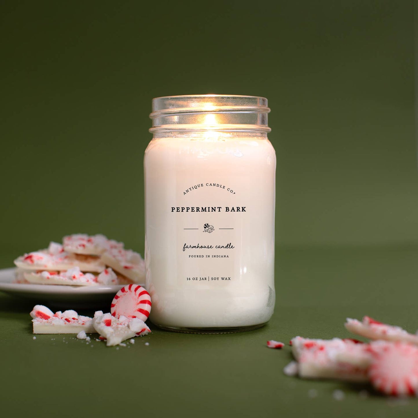 Peppermint Bark - Soy Wax Mason Jar Candle