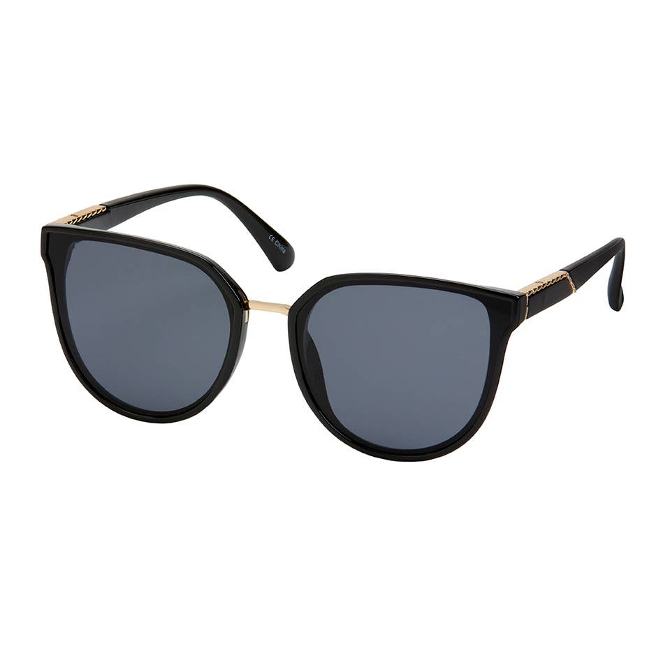 1303 - Jade Inlay Cat Eye Women's Sunglasses