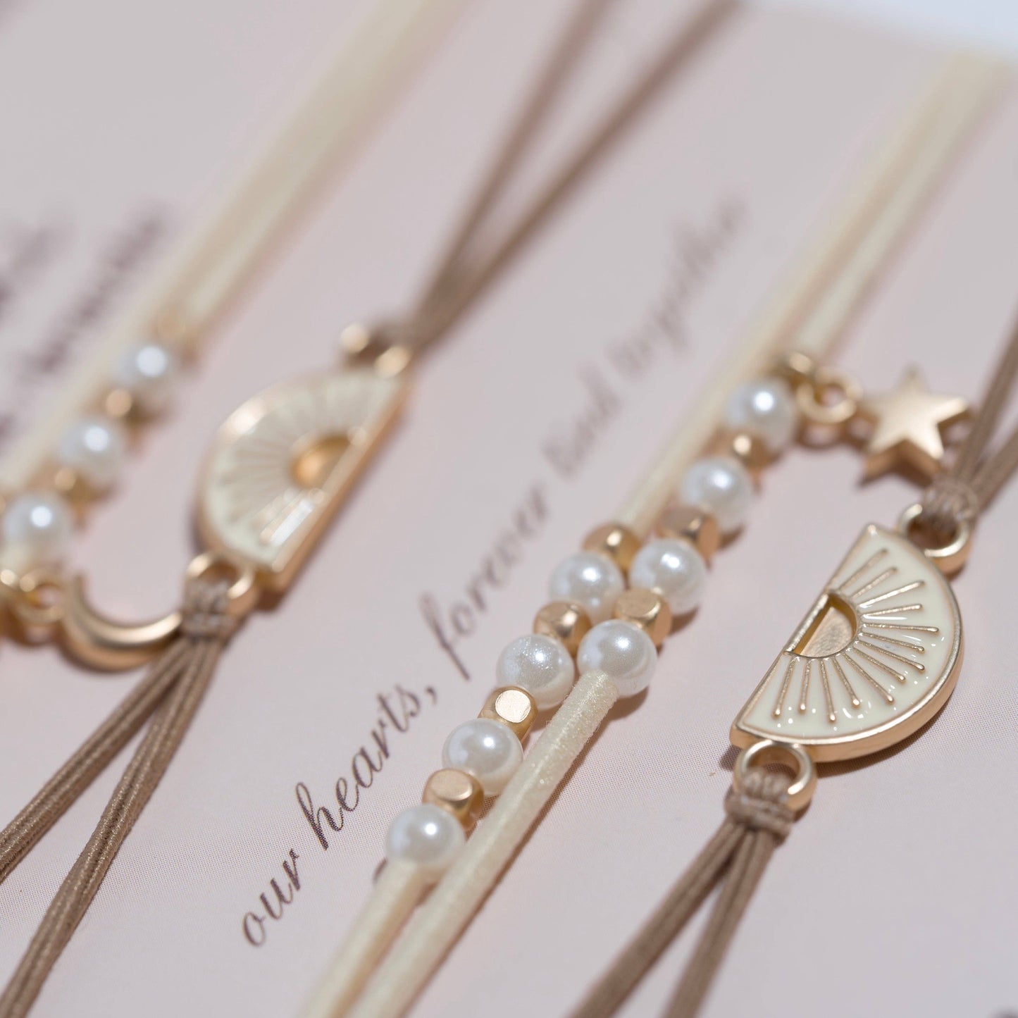 "Forever Friends" Neutral Sun Friendship Hair Tie Bracelets