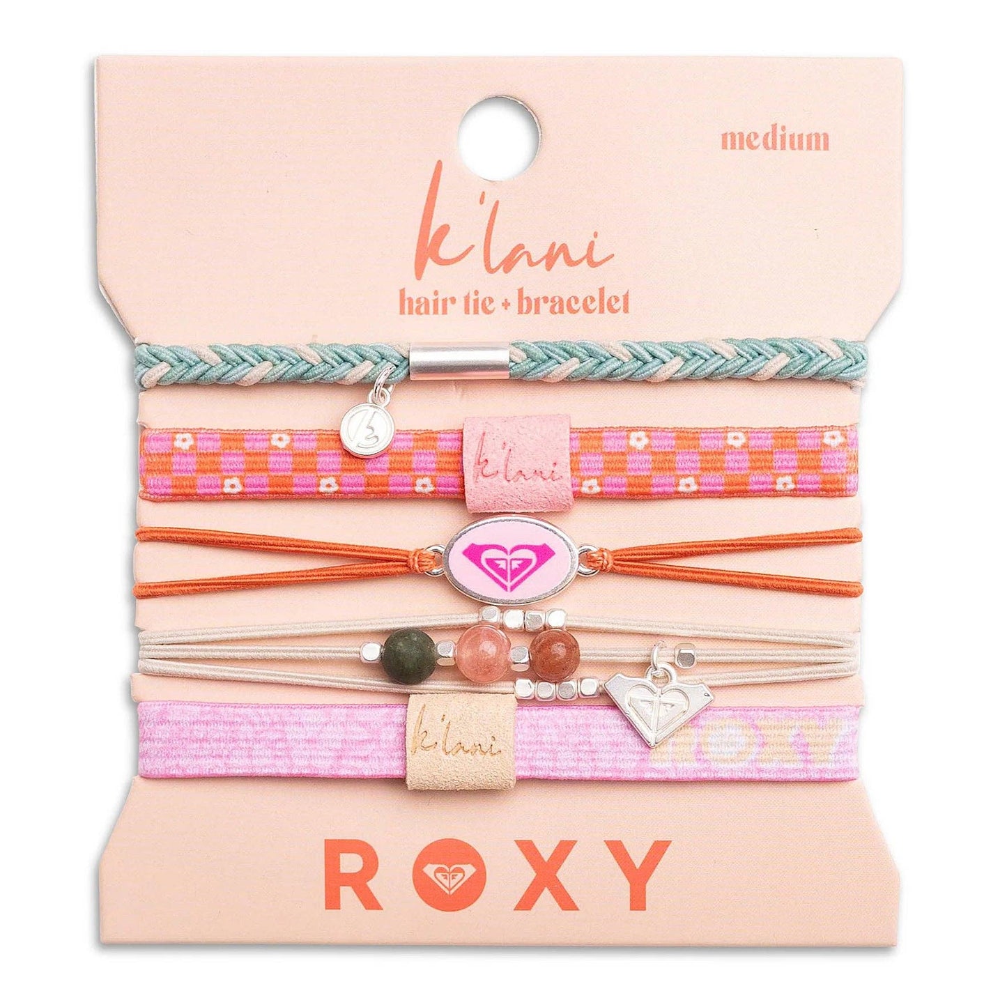 "Roxy Pink Tropics" Pink & Coral Island Vibe Hair Tie Bracelets